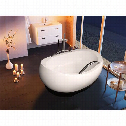 Aquatica Admirrme-hwt Admireme Freestanding Hybrid Acrylic Composite Bathtub In High Gloss