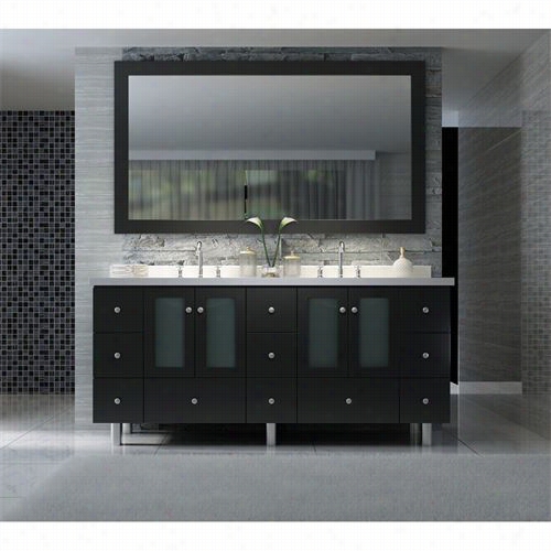 Ariel Bath B073d-blk Americano 73"" Double Sink Vanity Se Tin Black - Vanitygop Included