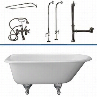 Barclay Tctr N60 60"&uqot; Cast Iron  Tu Kit With Tub  Filler And 54"quot; Rectangular D Shower Rod