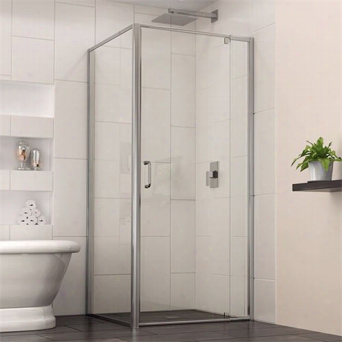 Ddeamline Shdr-2234340-rt-01 Flex  32-7/16"" To 36-7/16&q Uot ;&quott;w X 34-1/2"&uqot;d X 72""h Pivot Shower Door In Chrome