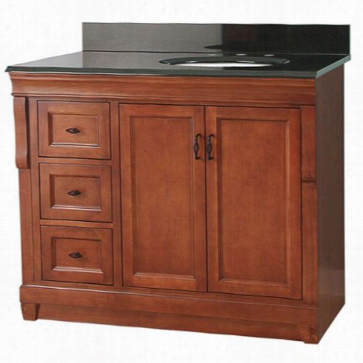 Formeost Nacab3k722drb Naples 37"" Vanity With Dark Granite Top And Right Sprout Basin - Vanity Top Included