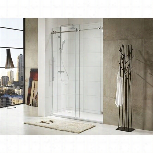 Paragon Bath 0asbs03-l Trident Lux Premimu 3/8"" Thick Clear Glass Frameless Sliding Shower Door In Chome