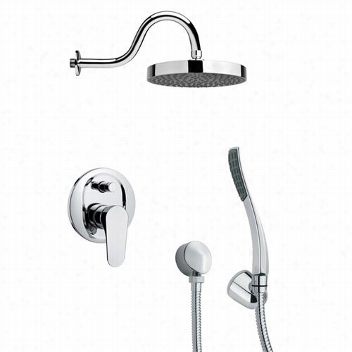 Rwmer By Nameek's Sfh6062 Orsino 3"" Round Sleek Shower Faucet In Chrpme With Handheld Shower And 12-3/5&quoot;"h Diverte