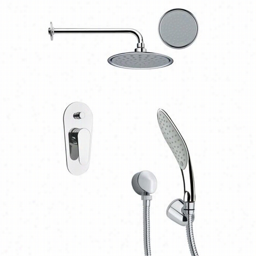 Remer By  Nameek's Sfh6138 Orsino 15-5/9"" Round Shower Faucet Set In Chrome With Mode Of Procedure Shower And1 2-3/5""h Idverter