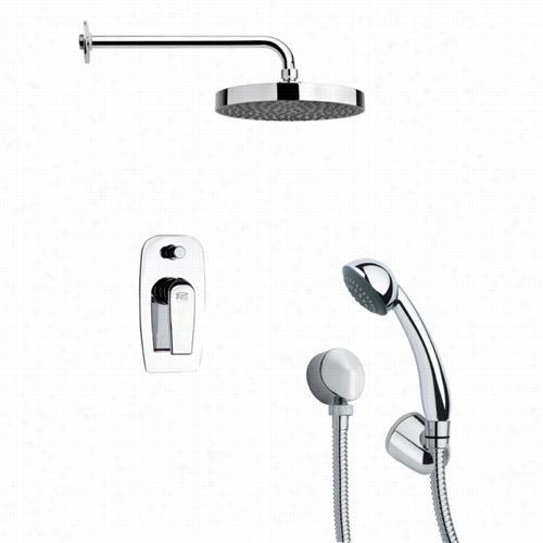 Remer By Nameek's Sfh6146 Orsino 3"" Round Shwer Faucet In Chrome With Had Shoer And 4-4/7""h Diverter