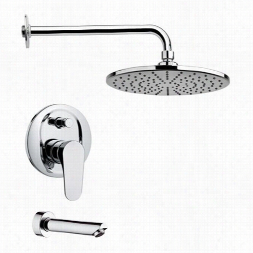 Remer By Nameek's Tsf2219 Peleo Sleek Modern Ra In Shower System In Chrome With 2-2/5"&qot;w Tub Spout