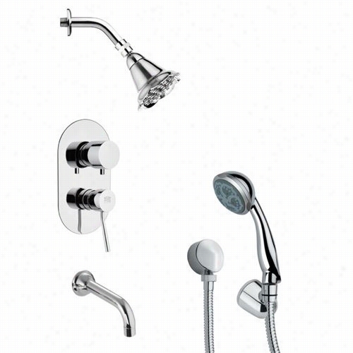 Remer By Nameek's Tsh4281 Tyga Modern Tub Annd Shower Fauceti N Chrome With 3-2/9""w Andheld Shower