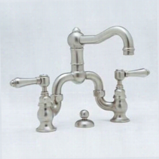 Rohl  A1419lp Country Deckm Ount Bridge Faucet With Porcelain Levers