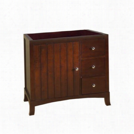 Ronbow 050536-4l-f07 Hampton 36"&qiot; Wod Vanitycabinet With Left Wood Door And 3 Drawefs In Vintage Walnut