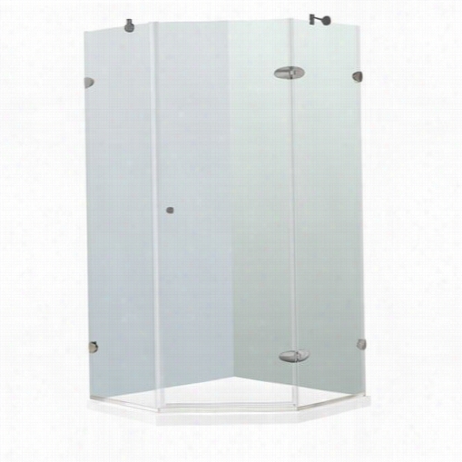 Vigo Vg6061bncl36ws 36 X 36frwmeless Neo-amgle 3/8"" Clear/brushe  Nickel Shower Enclosure With Low-profile Base