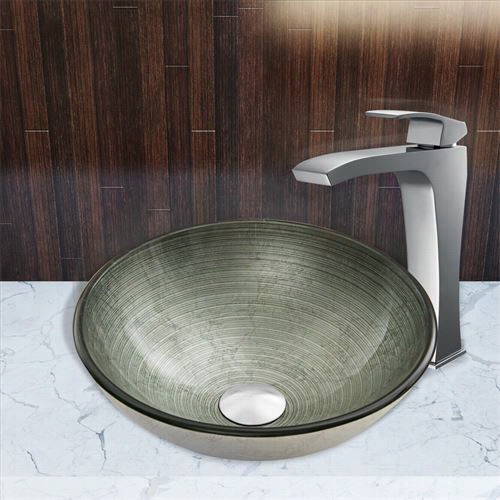 Vigo Vgt840 Simply Silver Glass Vessel Sink And Blakstonian Facet Determined In Chrome