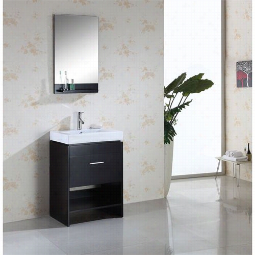 Virtu Usa Ms-55 0ggloria 24"" Single Decline Bathroom Vanity In Espresso - Vanity Top Included