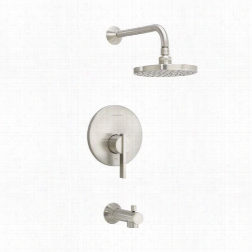 American Standard T43 0.502.295 Berwick Songle Lever Handle Batb And Shower Triim With Flowise Showerhead In Satin