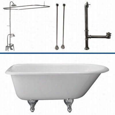 Barclay Tkctr7h67 67&quo;t" Cast Irontub Kit With Prcelain Lever Handles Tub Filer, Handshower, 62"&quto; Riser And Sunflower Showerhead