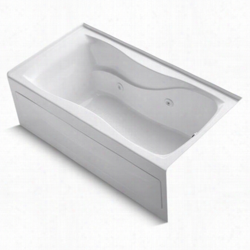 Kohler K-1209-ra Hourglass 60"" X 32"" Alcove Whirlpool Bath With Integral Apron With Tile Flange And Right Hand Dain