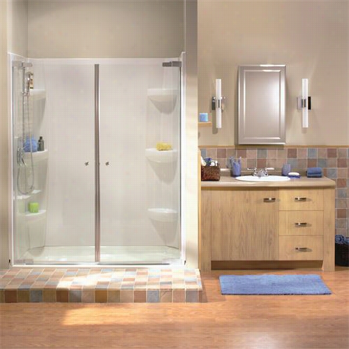 Maax 136453-981 Kleara Pivot Shower Door With Mistelite Glass For 42"" - 45"&qult; Openings