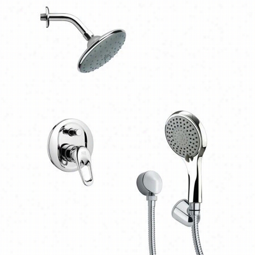 Remer By Naameek's Sfh6192 Oorsino 3-1/3"" Sleek Recent Shower Faucet Set In Chrome With Hand Shower And 6-1/9&quo;"h Dvierter