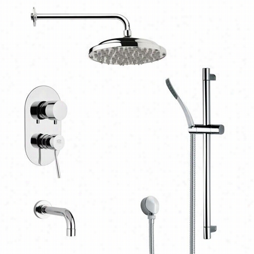 Remer By Nameek's Tsr9051 Galiano Sleek Rain Shower System In Chrome With 27-1/6""h Shower Slidebad