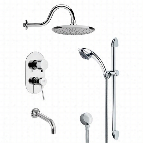 Remer By Nameek's Tsr9076 Aliano Contemporaryy Rain Shower System In Chro Me With 9"&quott;h Handeld Shower