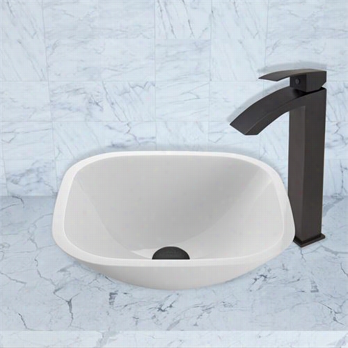 Vigo Vgt437 Square Shaped White Phoenix Stoe Vessel Sink And Duris Faucets Et In Matte Black