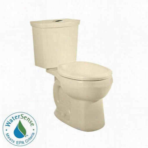 American Standard 2889.216.021 H2option Siphonic Dual Flusb Two Piece Round Toilet In Bone