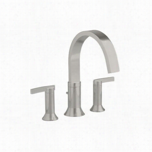 American Standard 77430.900.295 Bewick Lever Handle Deck Mounted Tub Filler In Satin With Less Personal Shower