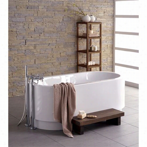 Aquatica Cocoon-wht Cocoon Freestanding Lcite With Microban Acrylic Bathtub In White