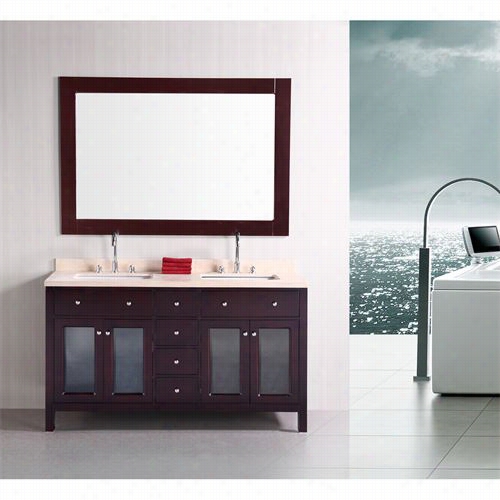 Design Element  Dec302a Venetian 60""; Double Sin Kbathrooom Vanity Set -  Vanity Top Included