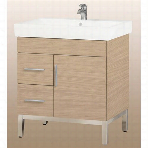 Empire Inddustries Df30-12 Po Daytona  30&quott;" One Door And Two Right Side Drawers Vanity In Pickled Oak For Iorella Ceramic Sink Top