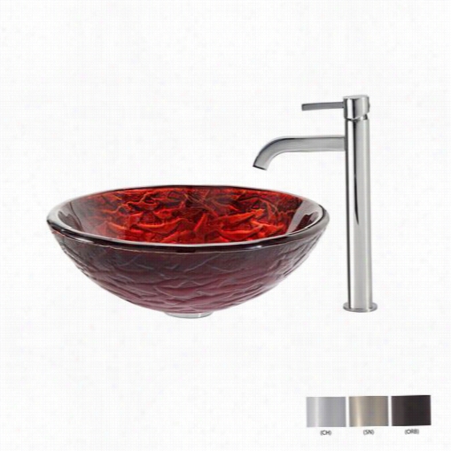 Kraus C-gv=393-19mm-1007 Nix Glass Vessel Sink And Ramus Faucet