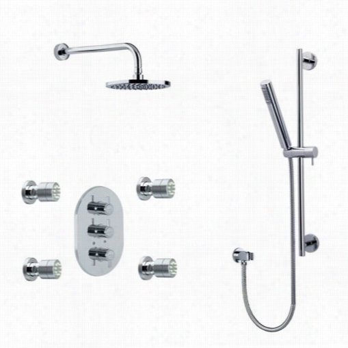 Ramon Soler By Nameeks Us-3346d Drako Chrome Shower Set With Rough, Mixer Tub Set, Showe Head And Bulk Spray