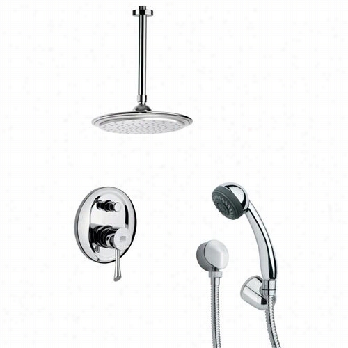 Remer By N Ameek's Sfh6013 Orsino 14-3/4"" Shower  Faucet Set In  C Hrome With Hand Shower And 7""hdiverter