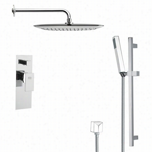 Rmer By  Nameek's Sfr7055 Rendino Modern Square Shower Faucet In Chrome With 27-5/9""h  Shower Slidebar