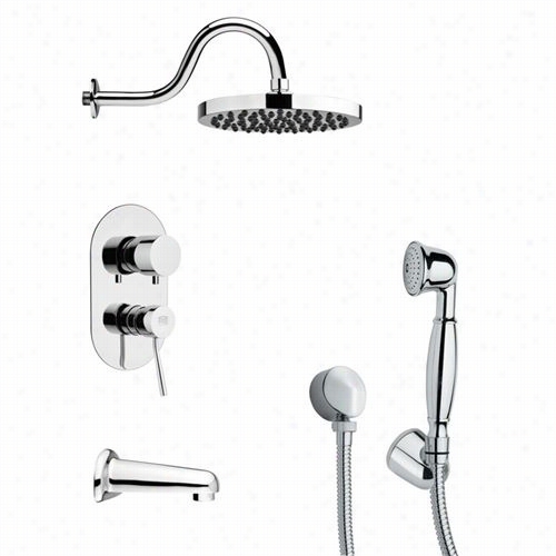 Remer By Nameek's Tsh5058 Tyga Tub And Shoer Faucet In Chrime With Hand S Hower
