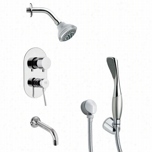 Remer By Nameek's Tsh4173 Tyga Modenr Round Shower System In Chrome And 8-2/3""h Hadnheld Shower