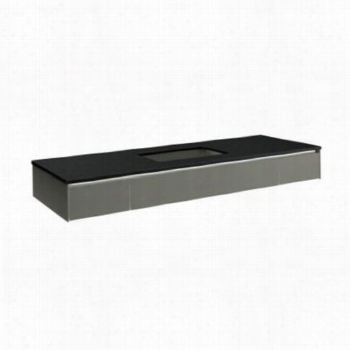 Robern Vs60ucl11 Slim Htree Drawer Vanity In Tinted Gray Mirror With 36"q&uot; Undercounter Cwnter Sink And Nightlight