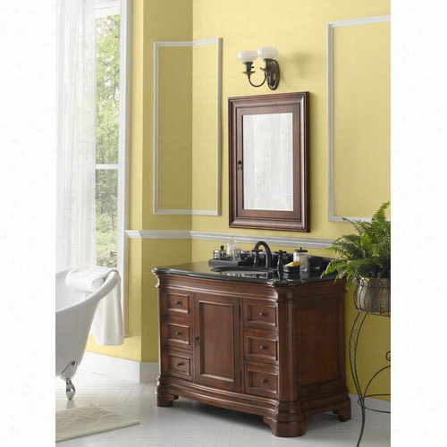Ronbow 070748-f11 Le Manns 48"" Vanity Cabinet With Ssingle Door, Six Drawers And Shelf Insied In Colonial Cherry