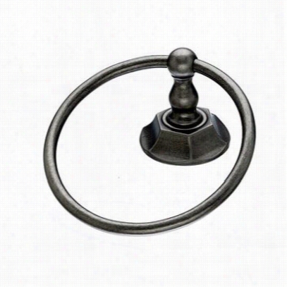Top Kn Obs Ed5aapb Edwardian Bath Ring With Hex  Backplate In Ancient Rarity Pewter