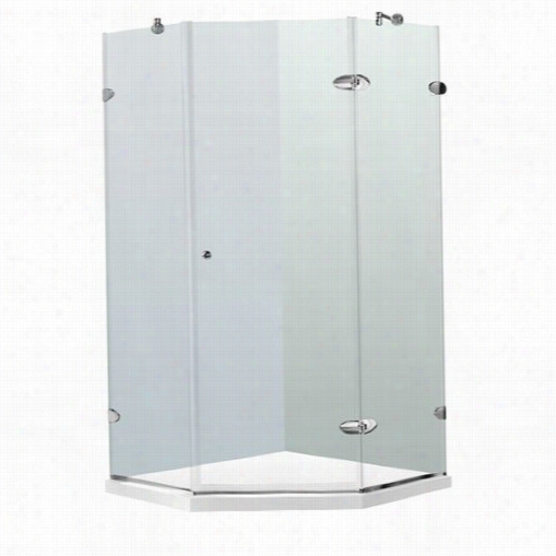 Vigo Vg6061chcl40ws 40 X 40 Frameless Neo-angle 3/8"" Clear/chrome Shwoer Enclosure With Low-profile Base