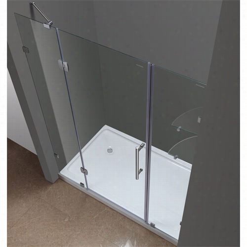 Aston Sdr983-tr 60"" X 77-1/2"" Completely Frameelss Ihnge Shoewr Door With Glass Shelves With Left Base