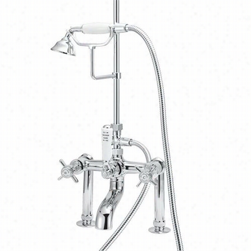 Elizabetham First-rate Work  Ecrm20 Border Mount Tub  Filler With Handshower And 6"" Risers