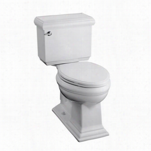 Kohler K-3816-u Meoirs Vitreous Porcelain Classic Design 1.8 Gpf Class Five Com Fort Height El Ongated Two Piece Toilet With Insuliner Tank Liner Wihout Seat And S