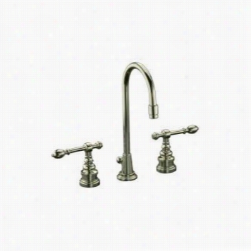 Kohler K-6813-4 Iv George Brass Widespread Bathroom Faauceet With High Country Swing Spout And Lever Handles