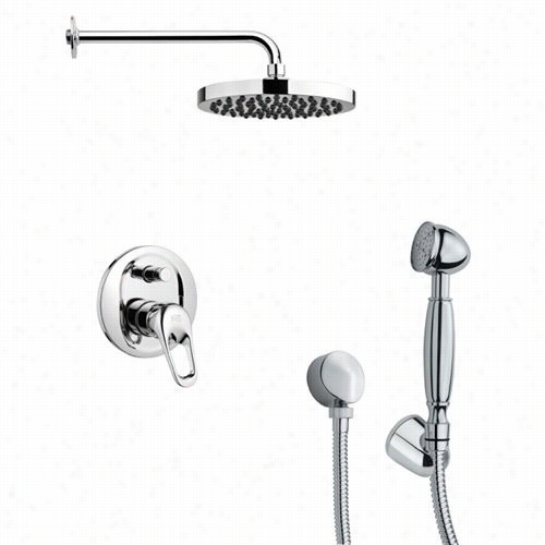 Remer  By Nameek's Sfh6141 Orsino 3-1/3&quott;" Sleek Round Shower Faucet In Chrome With Han D Shower And 8-4/7""h Diverter