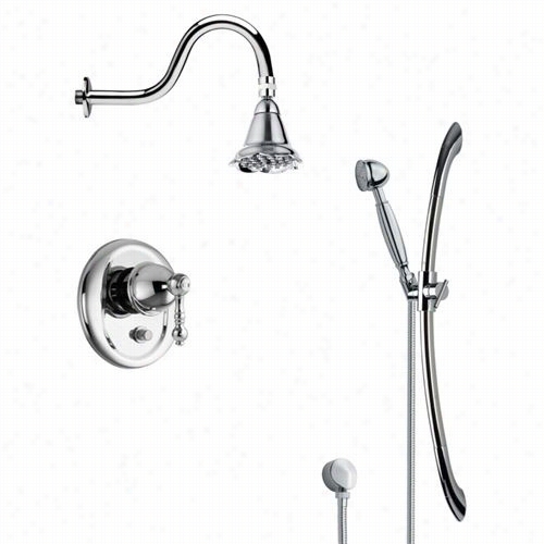Remer By Nameek's Sfr7101 Rendino Sleek Round Shower Faucet Set In Chrome With 27-5/9""h Shower Slidebar