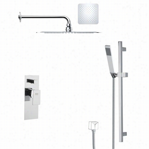 Remer By Nameek's Sfr7127 Rendino Modern Square Shower Faucet Set In Chrome With 27-5/9"&;quot;h Shower Slidebar