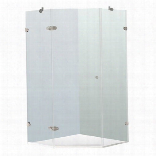 Vigo Vg6061bncl36 36"" X 36"" Frameless Neo Angle 3/8"" Showere Nclosure In Cler/brushed Nickel