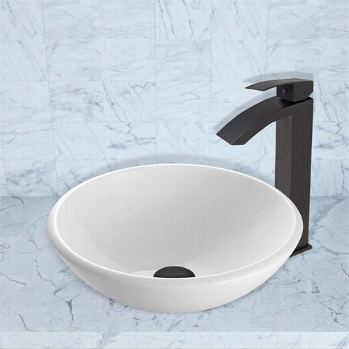 Vigo Vgt428 White Phoenix Stone Vessel Sink And Duris  Faucet Seg In Matte Black