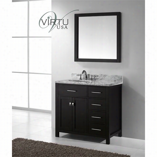 Virtu Usa Ms-2136r-wmro Caroline 36"" Right Songle Round Sink Bathroom Vanity - Vaity Top Includd