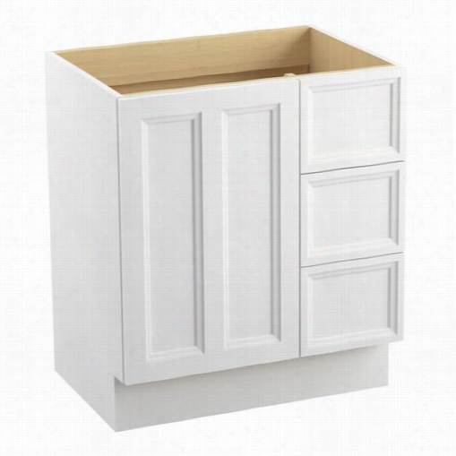 Kohler 99517-tkr Damask 30"" Toe Kick Vanity Cabinet Only With 1 Doors And 3 Drawers On Right